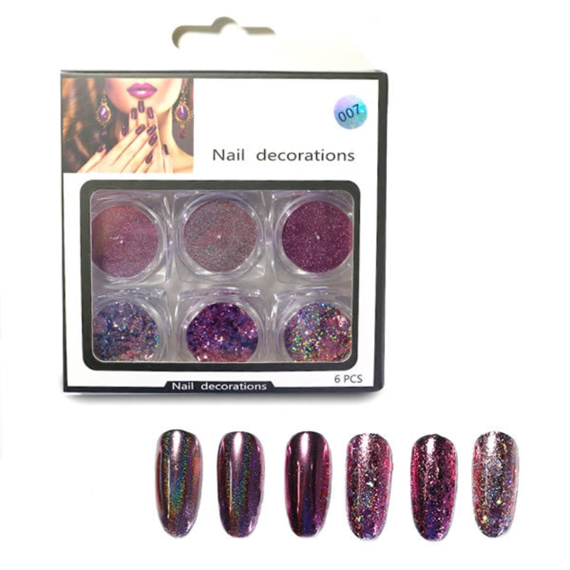 Nail Art Glitter Sequins 3D - Magenta - #007